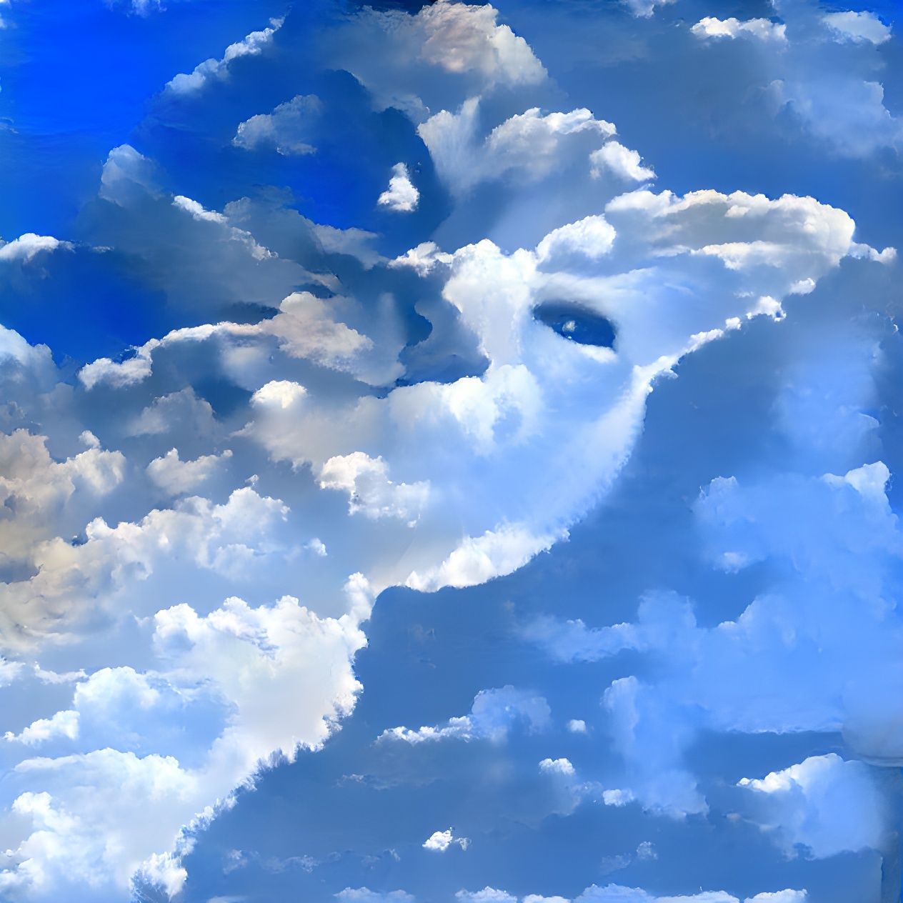 Cloud cat watches you from the sky. (Is)