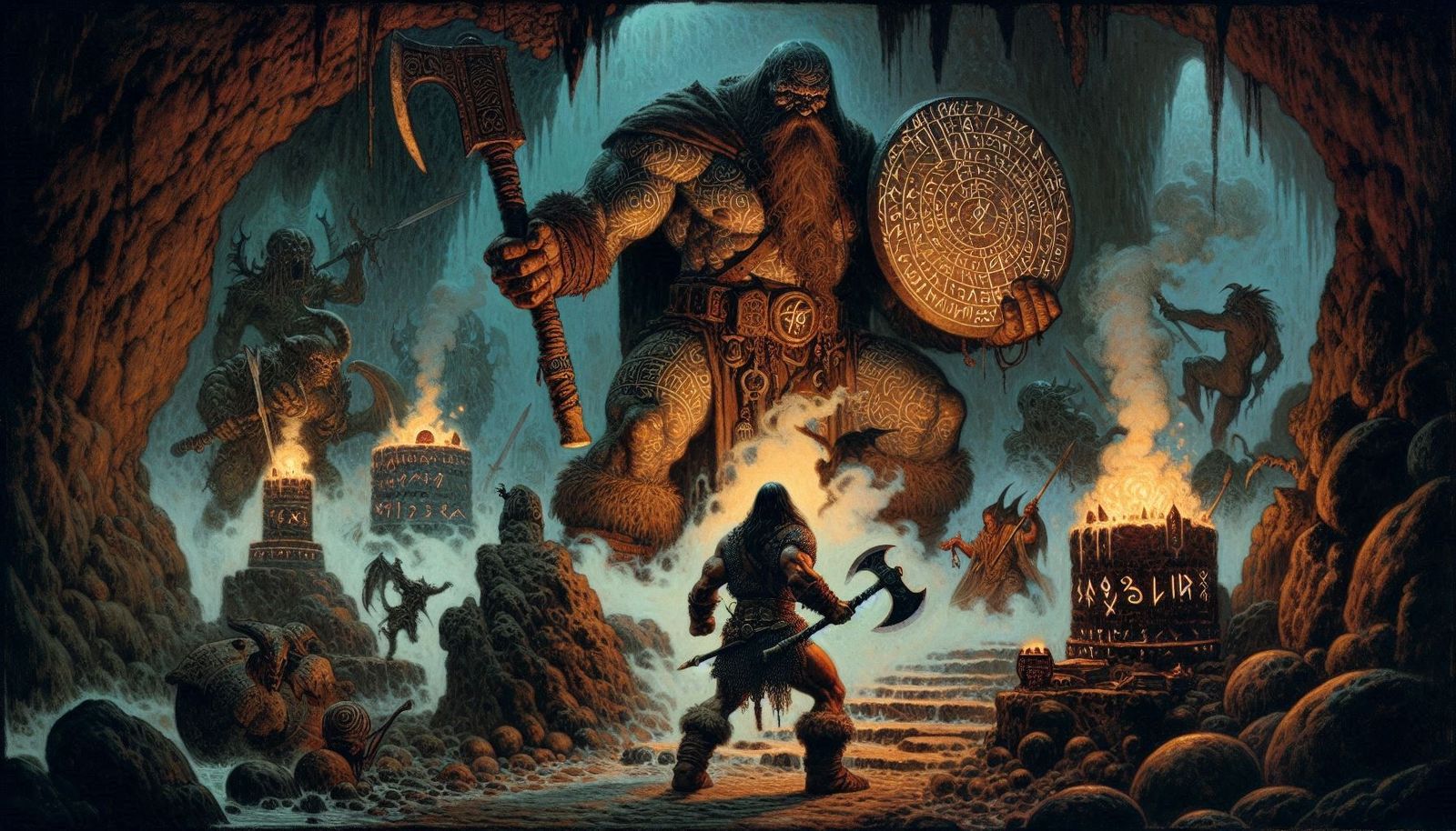 Barbarian vs Evil Sorcerer