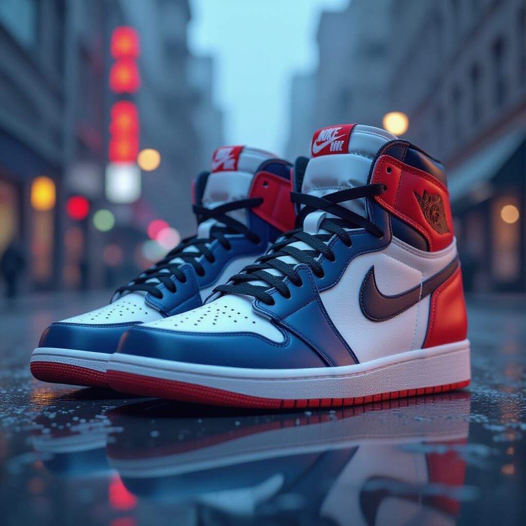 Giant Photorealistic Nike Sneakers in Studio Light