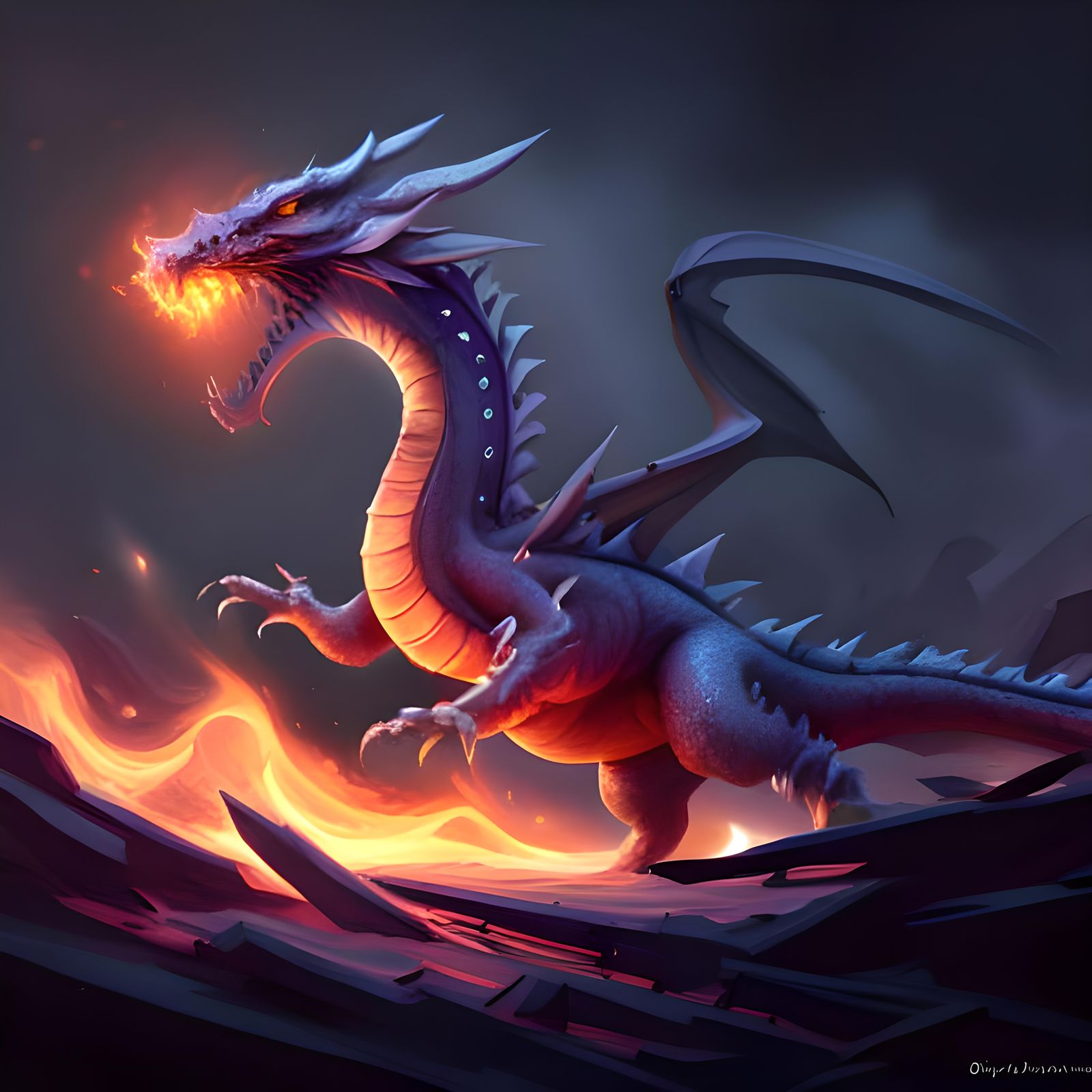 Fire Dragon Animated - AI Generated Artwork - NightCafe Creator