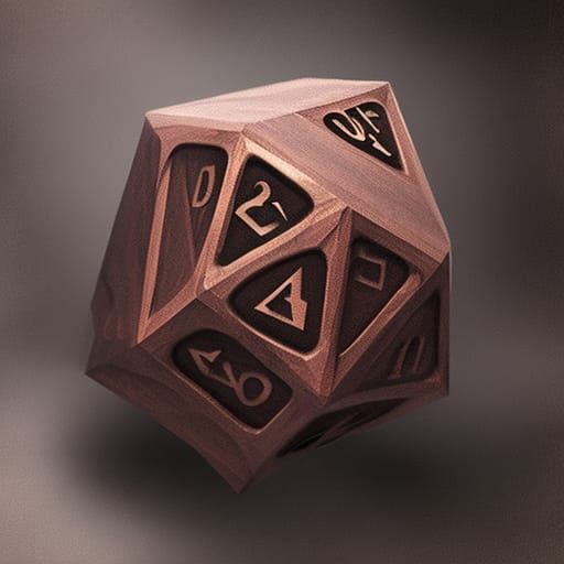 Wooden d20, cursed, evil, glowing, hyperdetailed, blood, 1