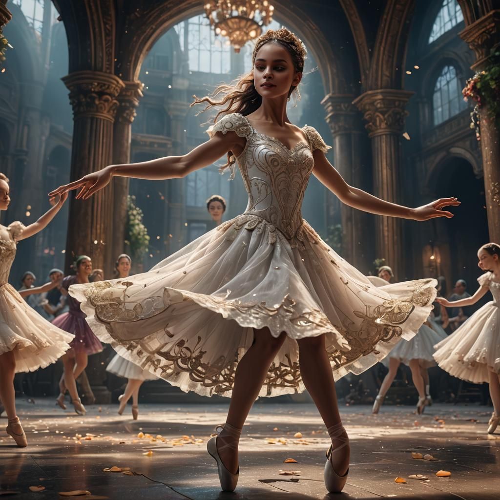Bride ballerina dancing