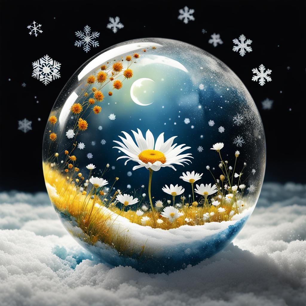Spring snow globe