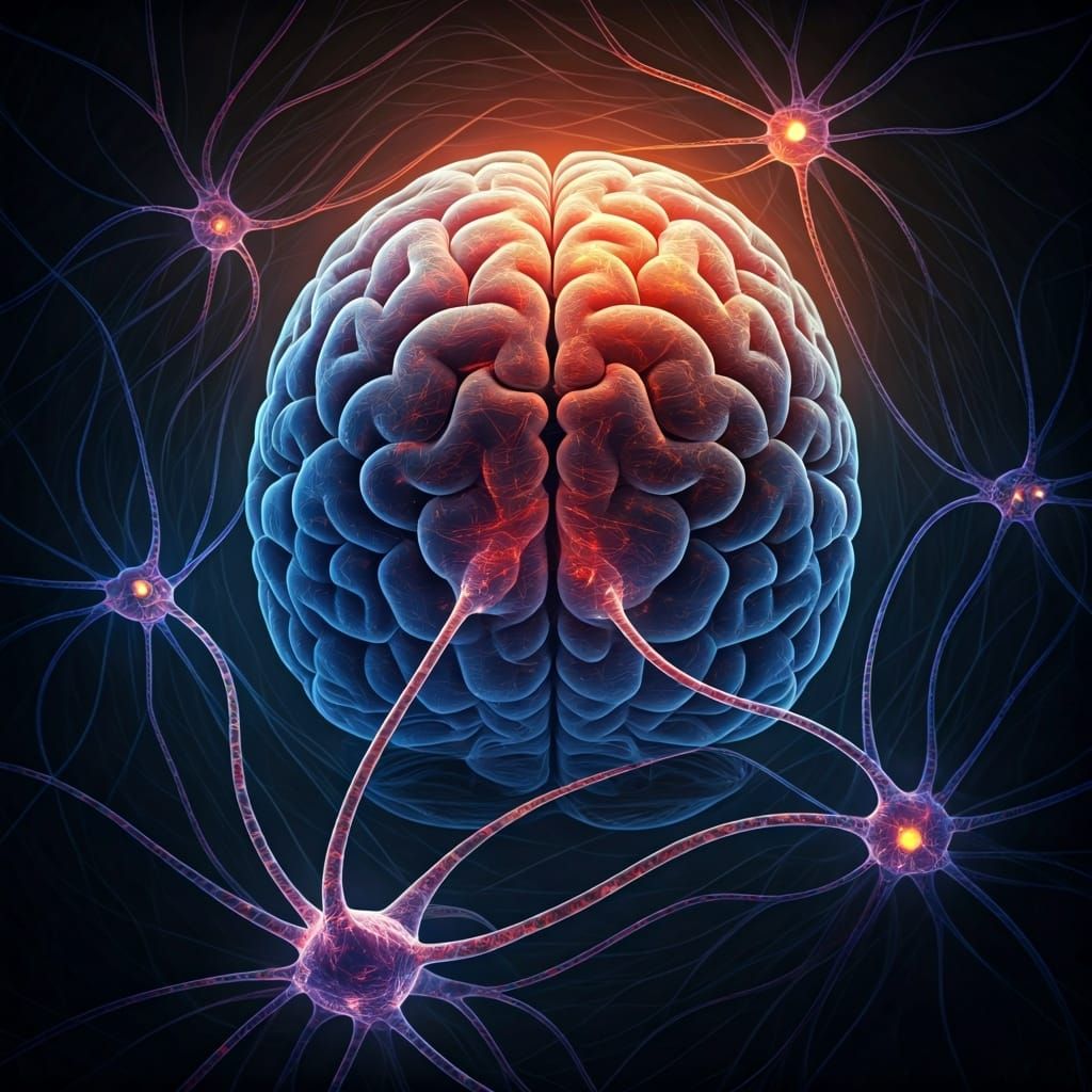 Glowing Brain in Mystical Dreamscape: Matte Painting