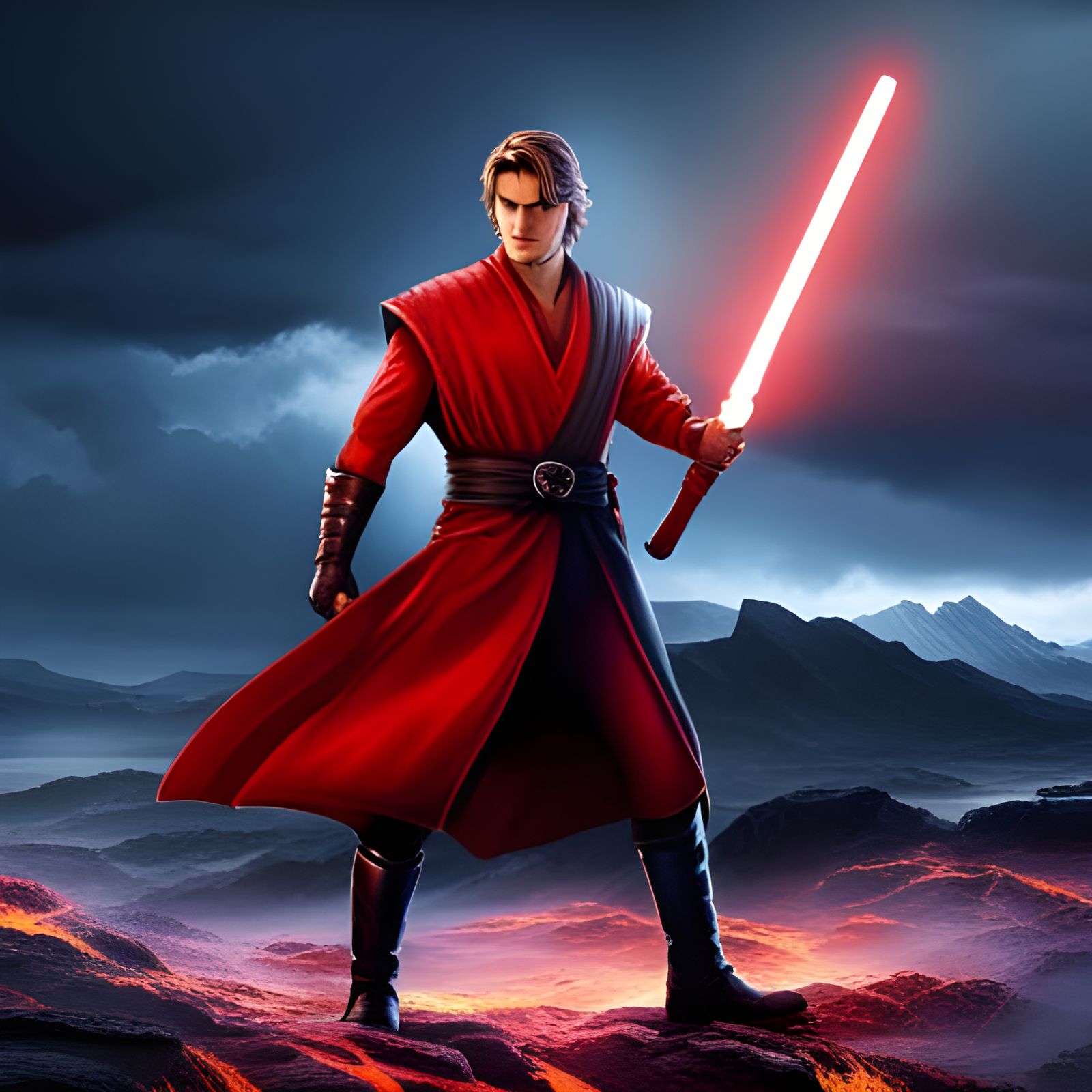 Anakin Skywalker Battle Ready - AI Generated Artwork - NightCafe Creator