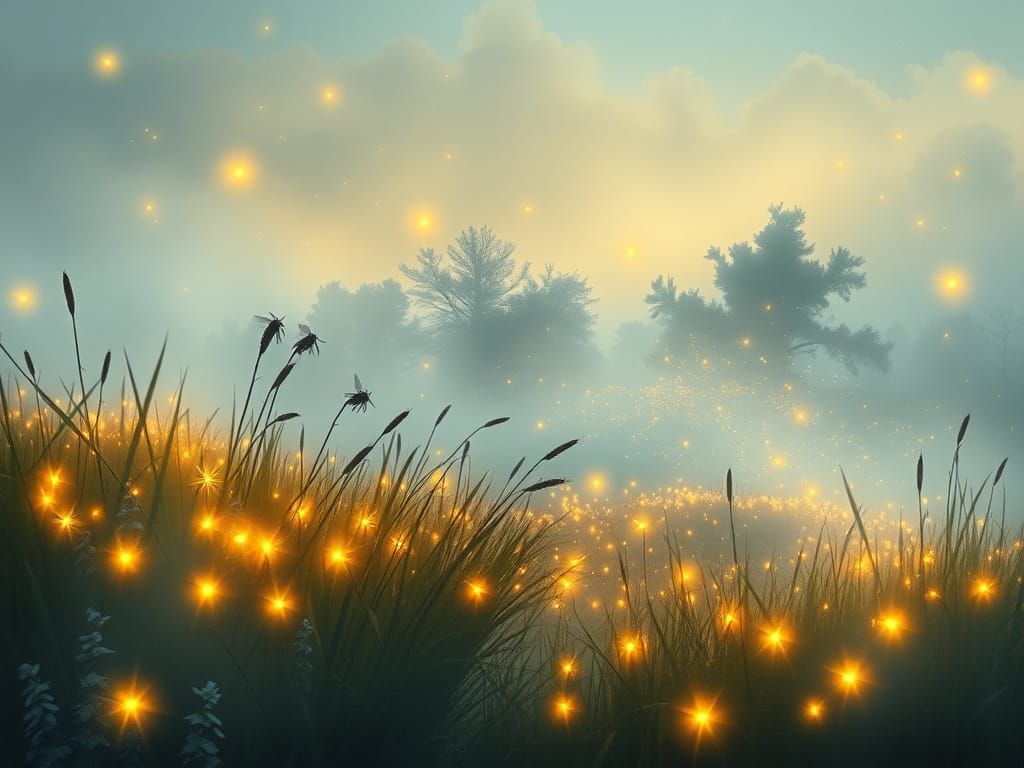 ✨ Fireflies in the Fog 

A soft, glowing evening filled with hundreds of fireflies blinking in and ...  by @Andrea Angel