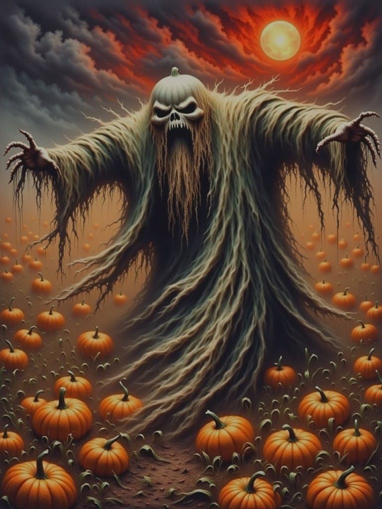 Rising out of the pumpkin patch at midnight 