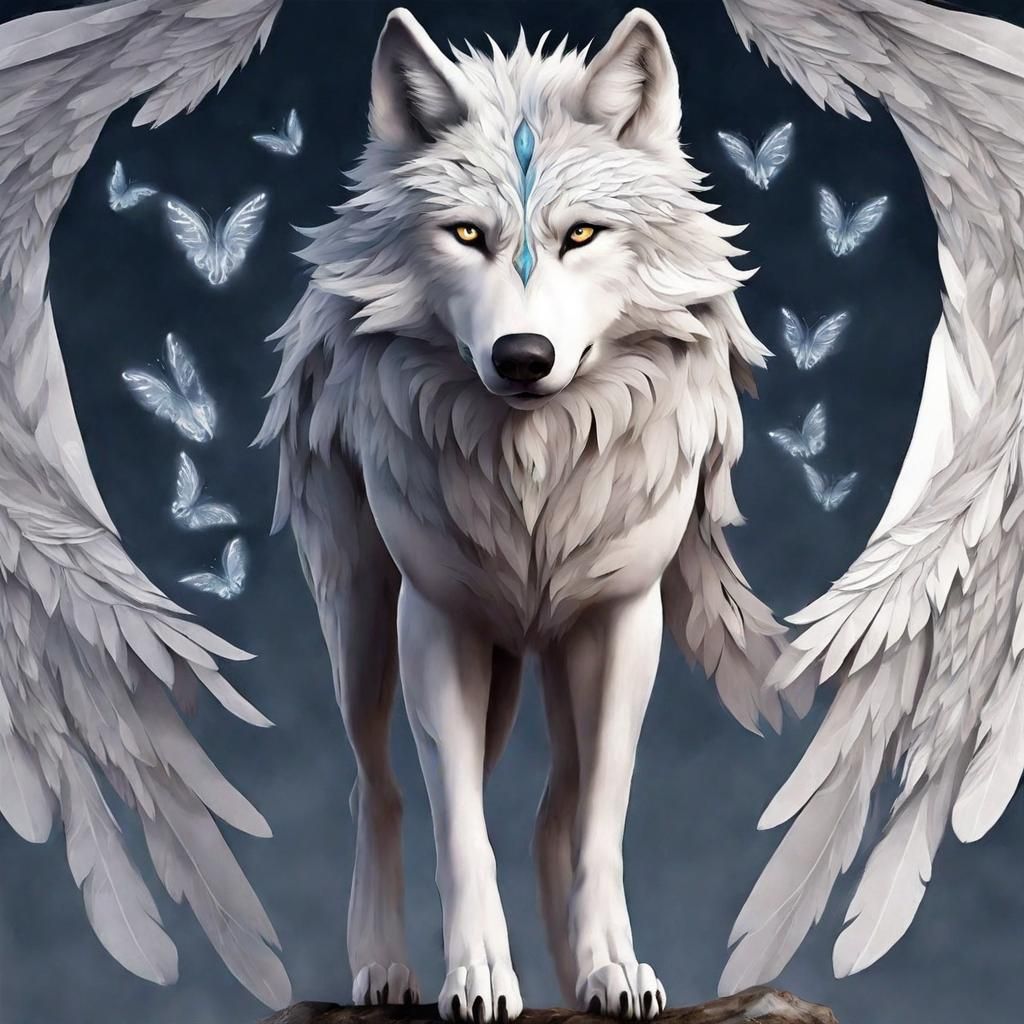 Beautiful Wolf WIth Beautiful WIngs - AI Generated Artwork - NightCafe ...