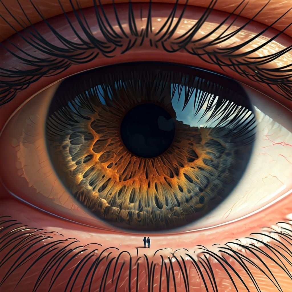 Surreal Eye Maze Garden at Golden Hour