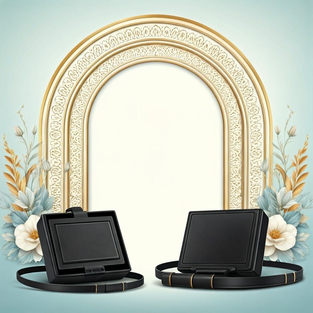 Golden Synagogue Archway with Tefillin Boxes in Traditional ...