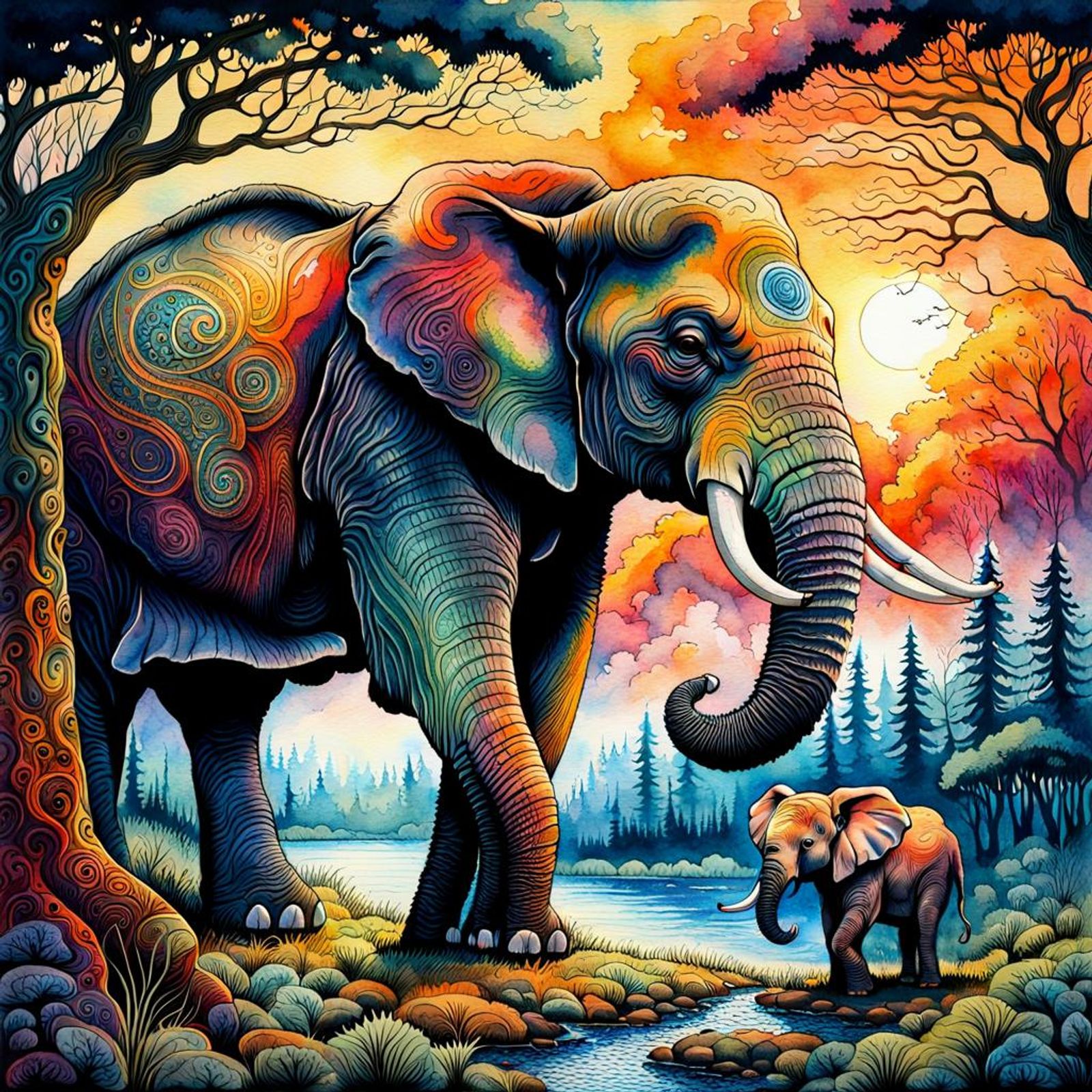 Mother and young - AI Generated Artwork - NightCafe Creator