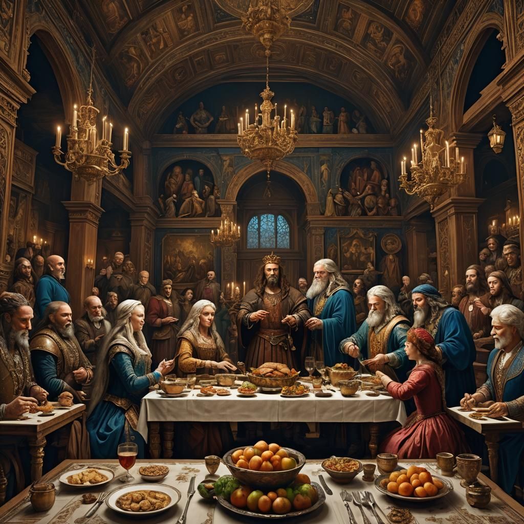 Dibuja la ultima cena de Leonardo da Vinci en la cual todos ...