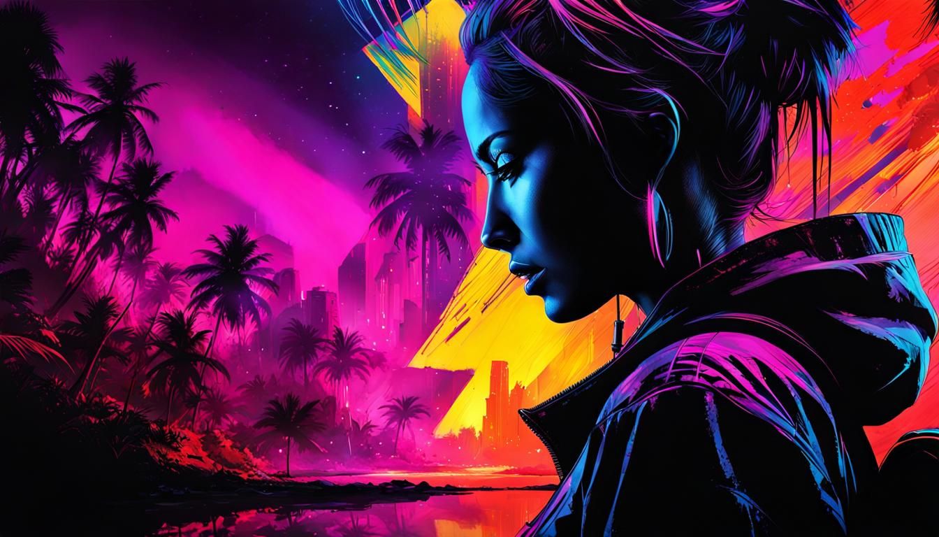 Wallpaper neon art  by @Leycer