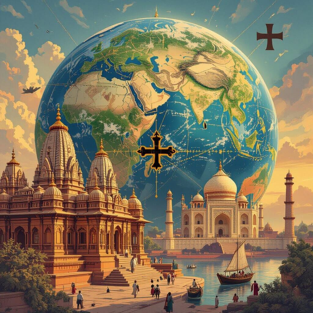 India's Landmarks and Global Exploration Art