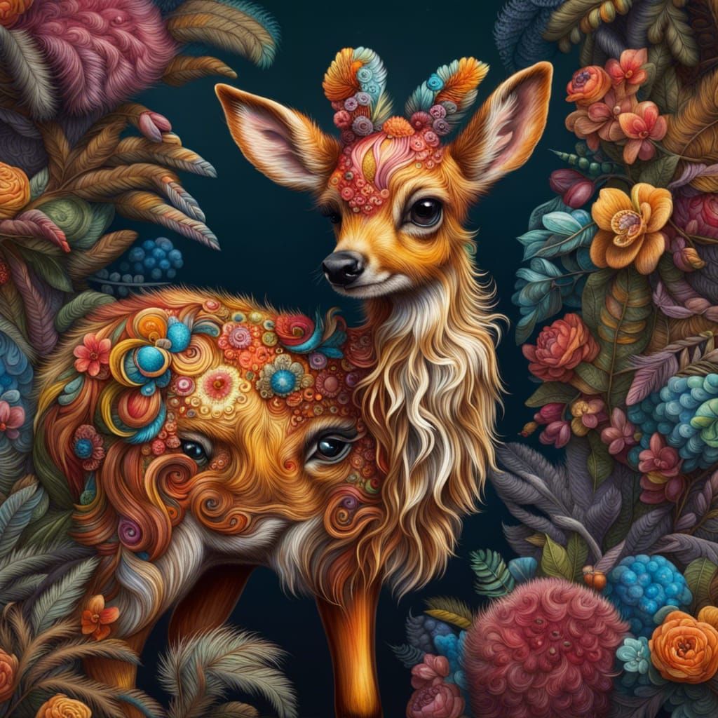 colorful furry fawn AI Generated Artwork NightCafe Creator