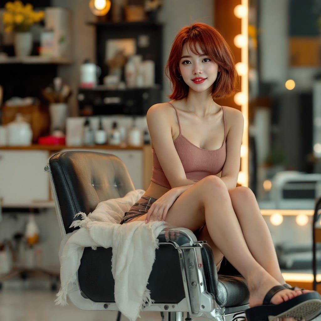 At the hairdresser : the day Akiko decided to cut her hair #...