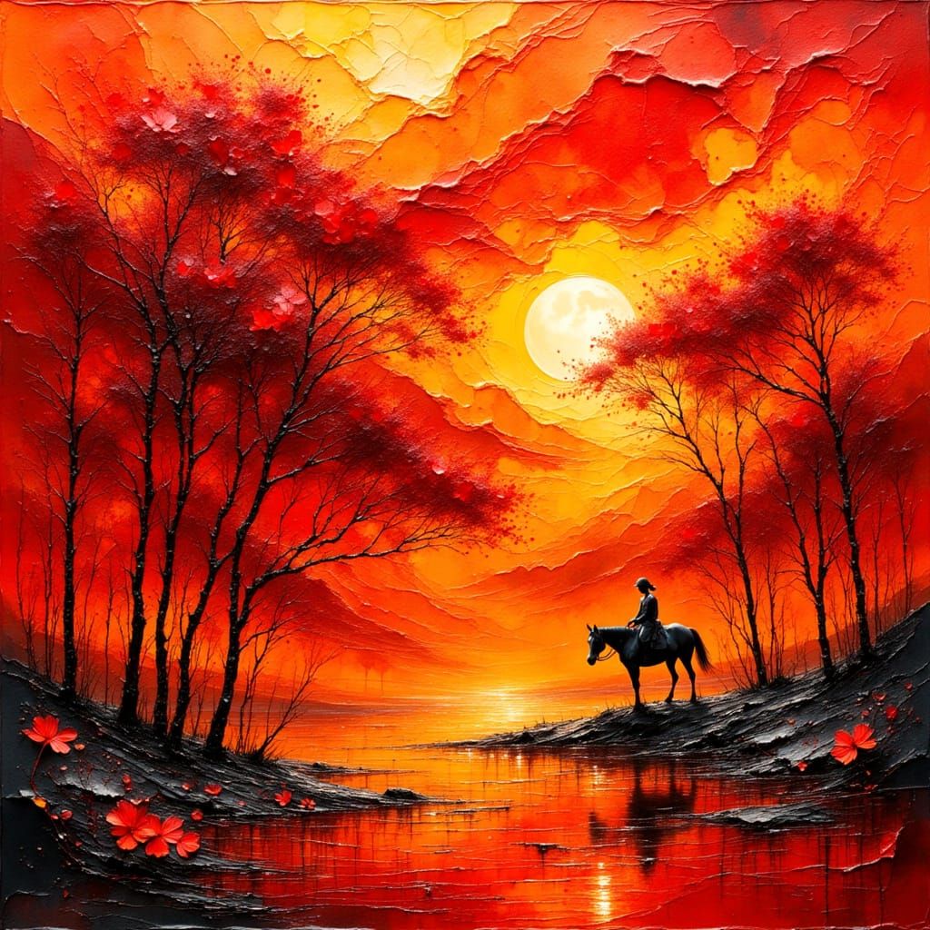 Fire Red Solitude  by @Sherkhal