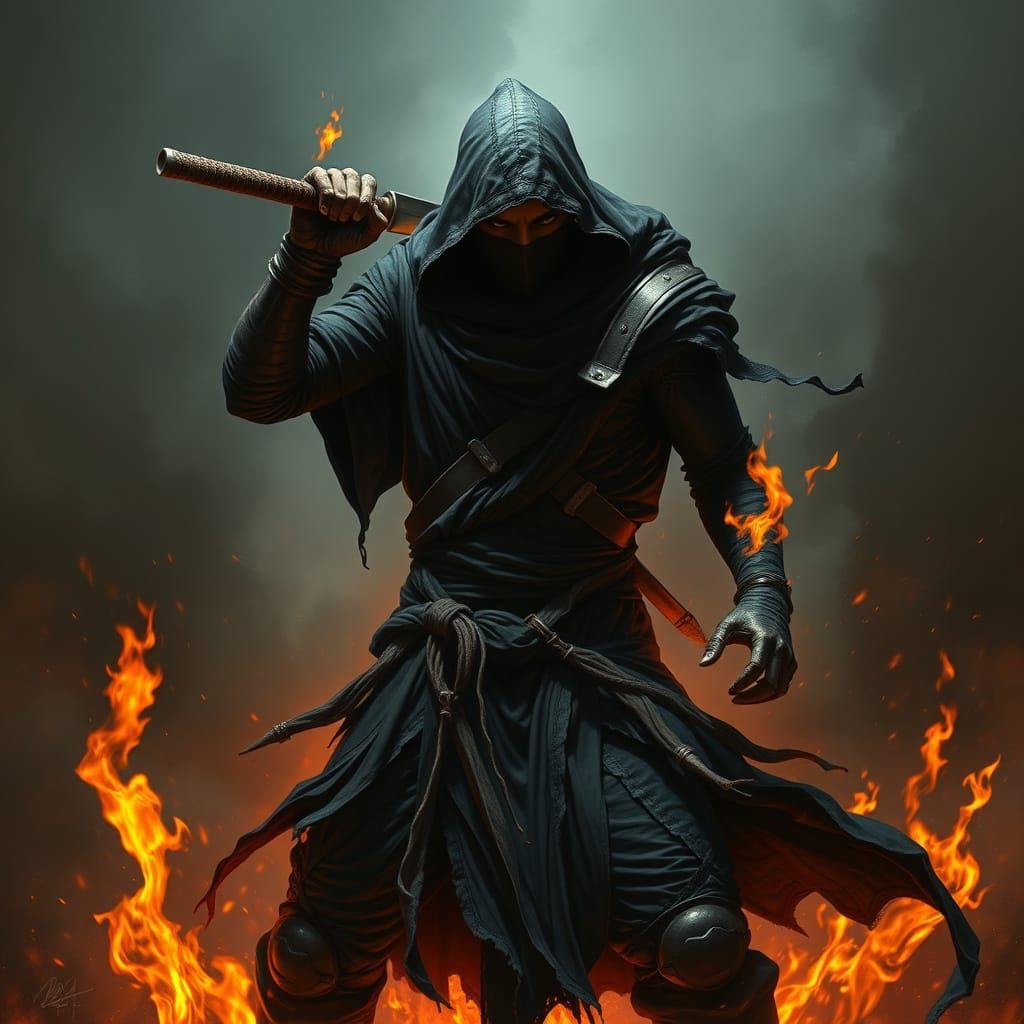 Dracula Darkness blood ninja warrior shadow fire 