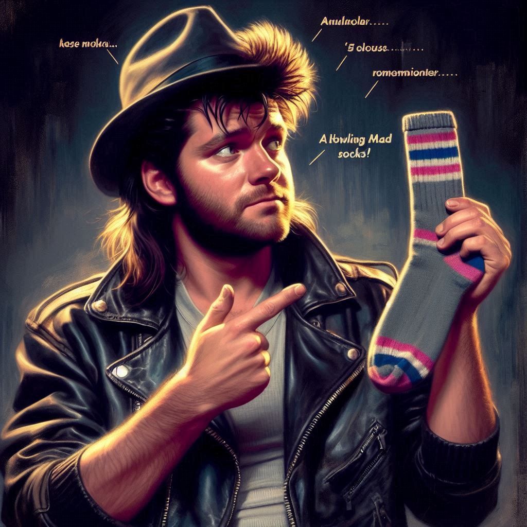 The A-Team's "Howling Mad" Murdock Talking to His Socks