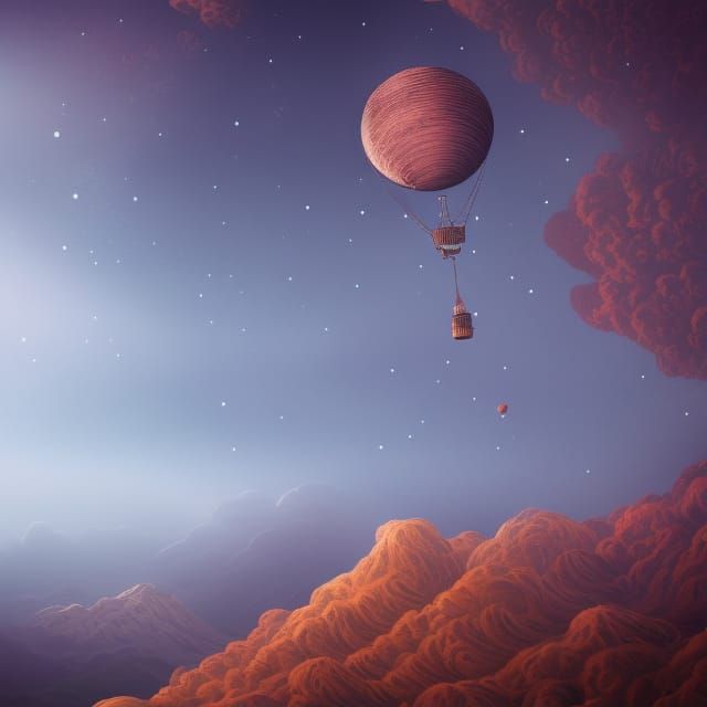 Moon like a Hot Air Balloon