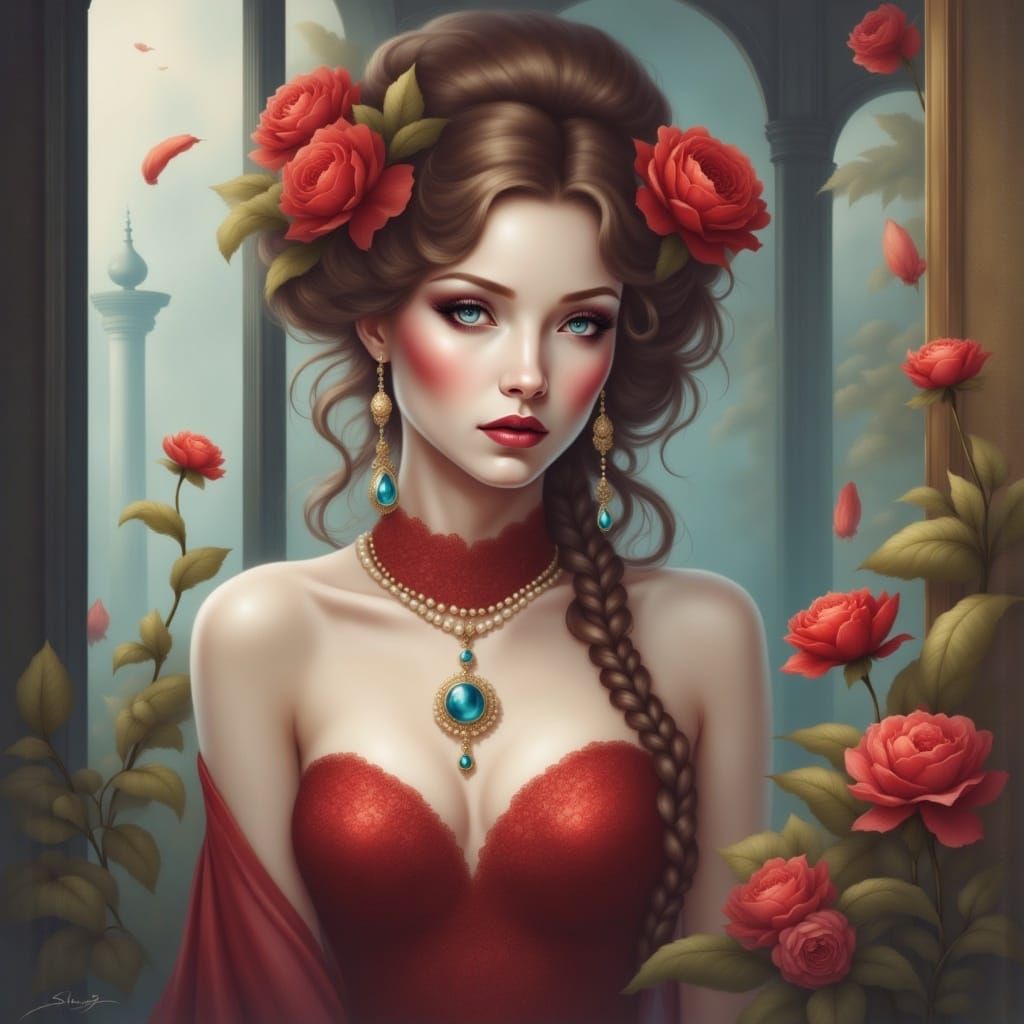 <lora:Hair adornment Flux:1.0>