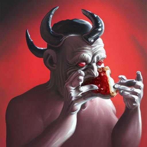"the devil eating donuts"