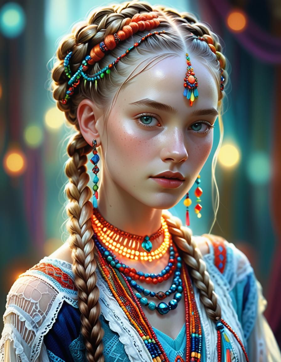 Ethereal Woman with Glowing Skin in Hyperrealism