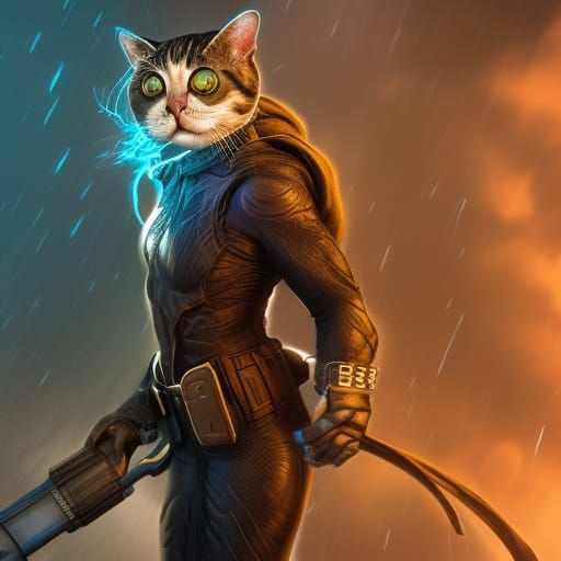 Cat dressed as a Marvel’s character 