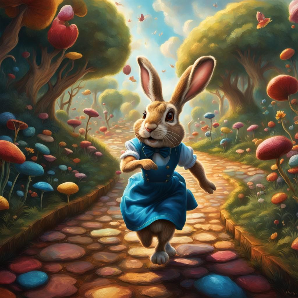 Run little rabbit - AI Generated Artwork - NightCafe Creator