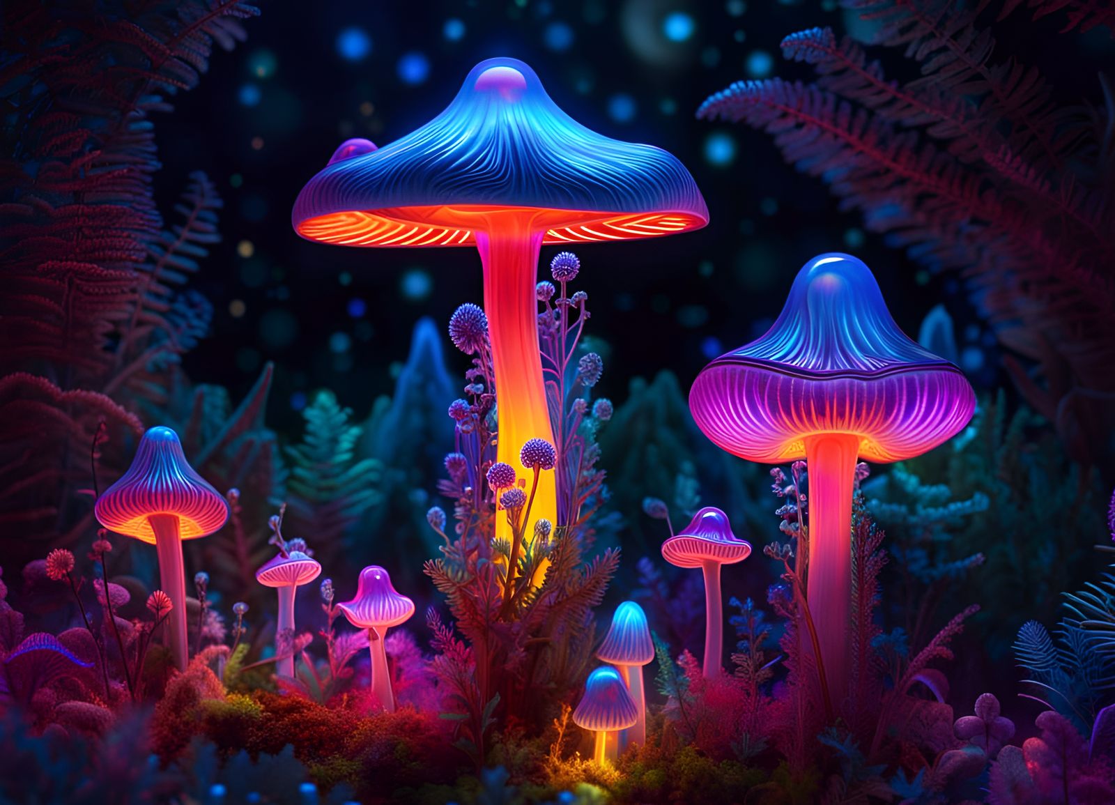 Enchanted Mushrooms - AI Generated Artwork - NightCafe Creator