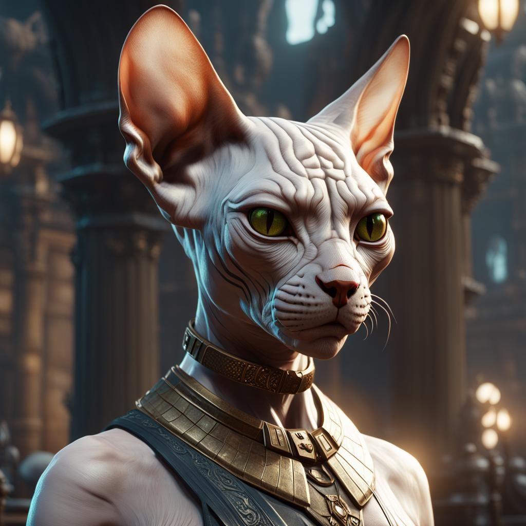 Sphynx cat human hybrid