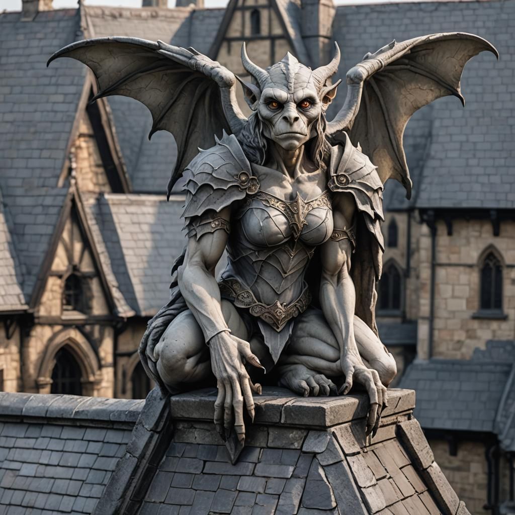 Female gargoyle - AI Generated Artwork - NightCafe Creator