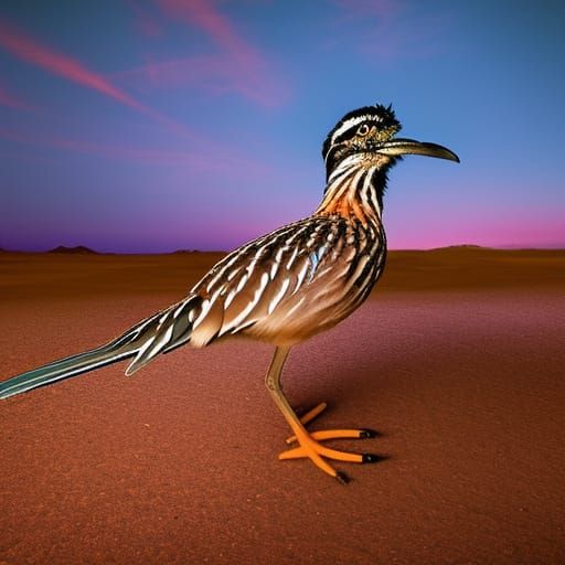 Roadrunner in the desert