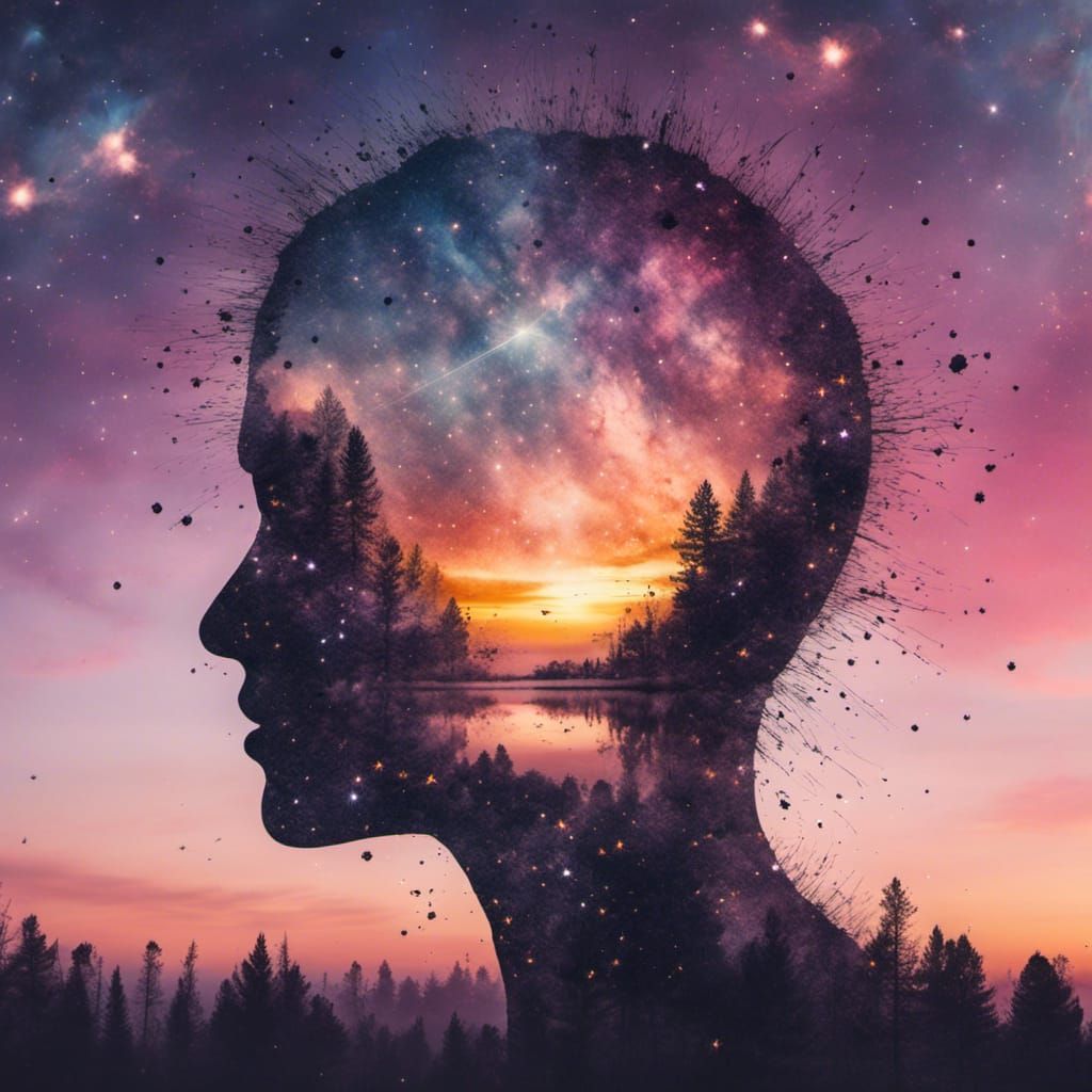 <lora:DUBLEX:1.0> Alien+Double exposure sunset+galaxies 