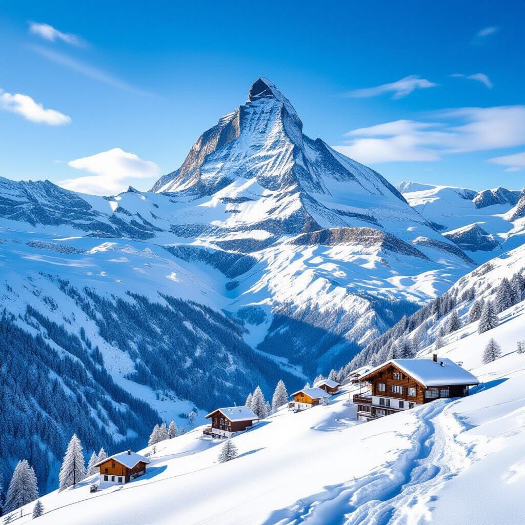The Swiss Alps majestic peaks, including famous summits like the Matterhorn and Monte Rosa, are renowned ...  by @Van Vanner