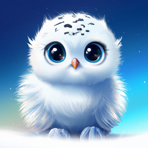 Baby Snow Owl - AI Generated Artwork - NightCafe Creator