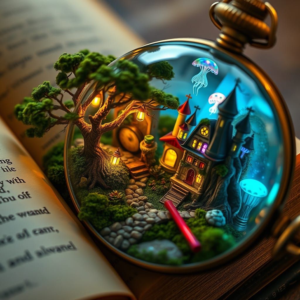 A breathtakingly intricate miniature world hidden in an unexpected place—a tiny enchanted forest nestled ...  by @Mohammed AbdulQadir 