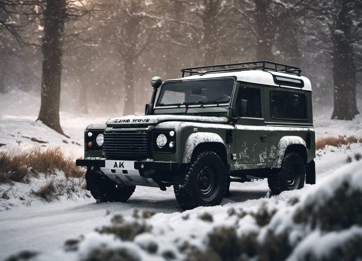 Vintage Land Rover Defender, English countryside 2.0 - AI Generated ...