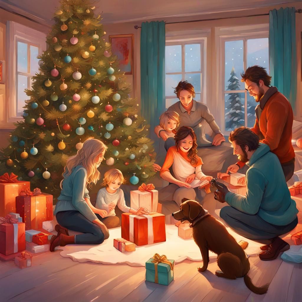 family-around-the-christmas-tree-ai-generated-artwork-nightcafe