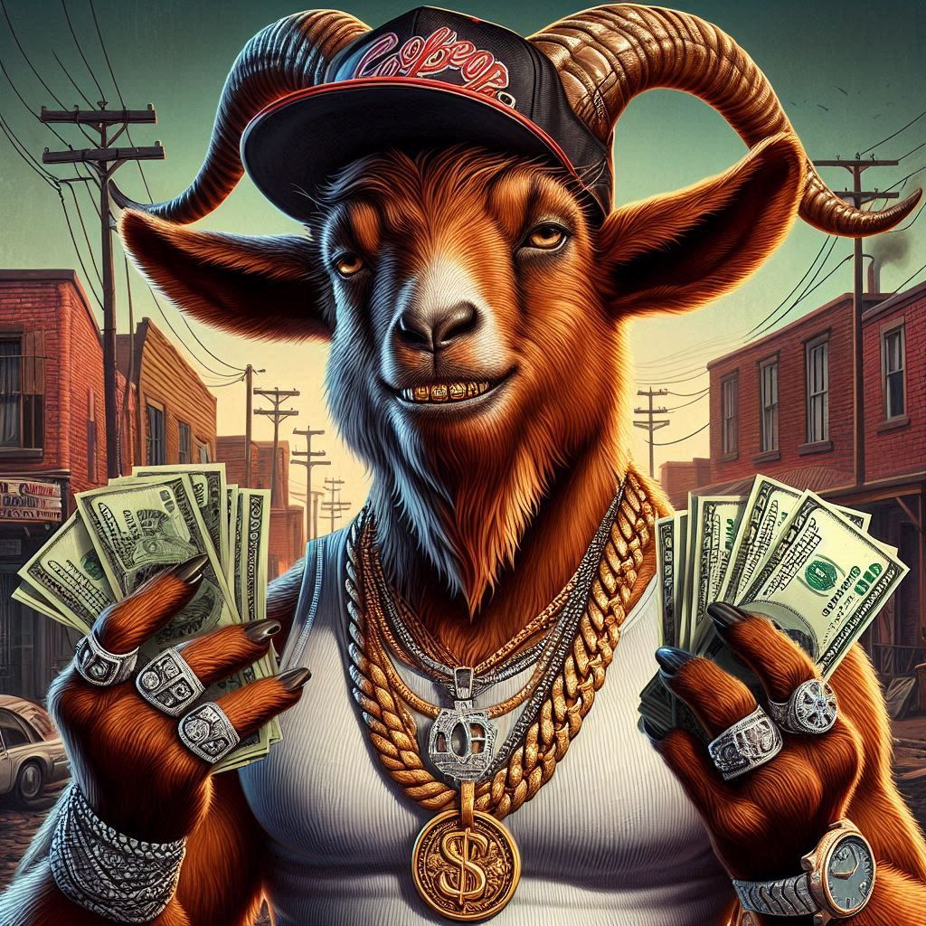 Gangster Goat with a Grill getting G$