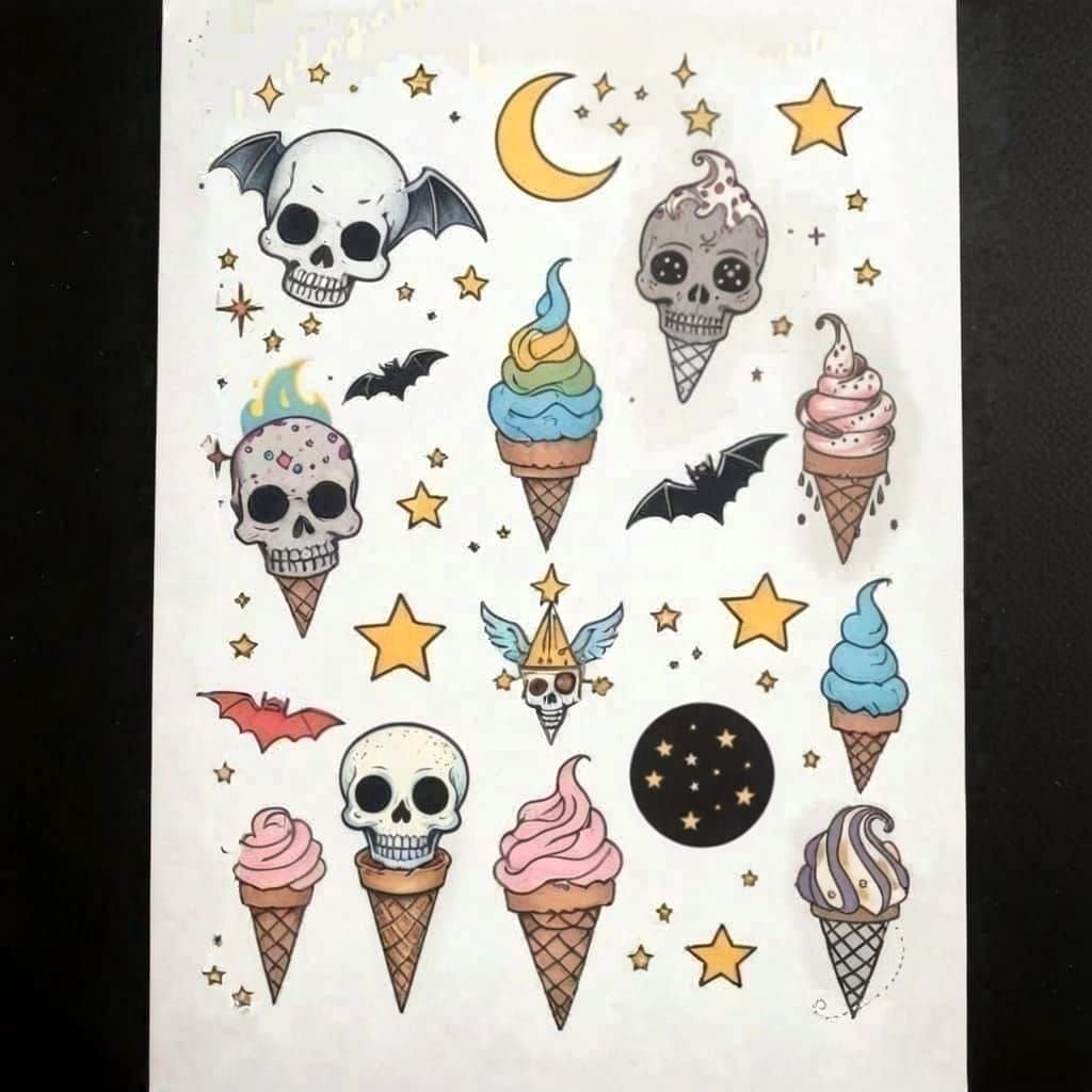 spooky summer tattoo flash sheet   by @charlotsomx