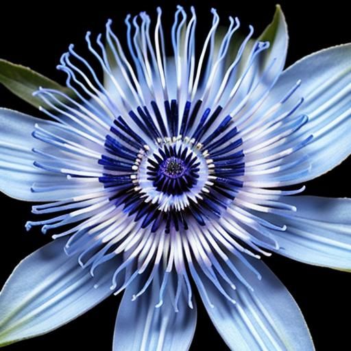 beautiful Blue Passionflower
 amazingly hyperdetailed a mast...
