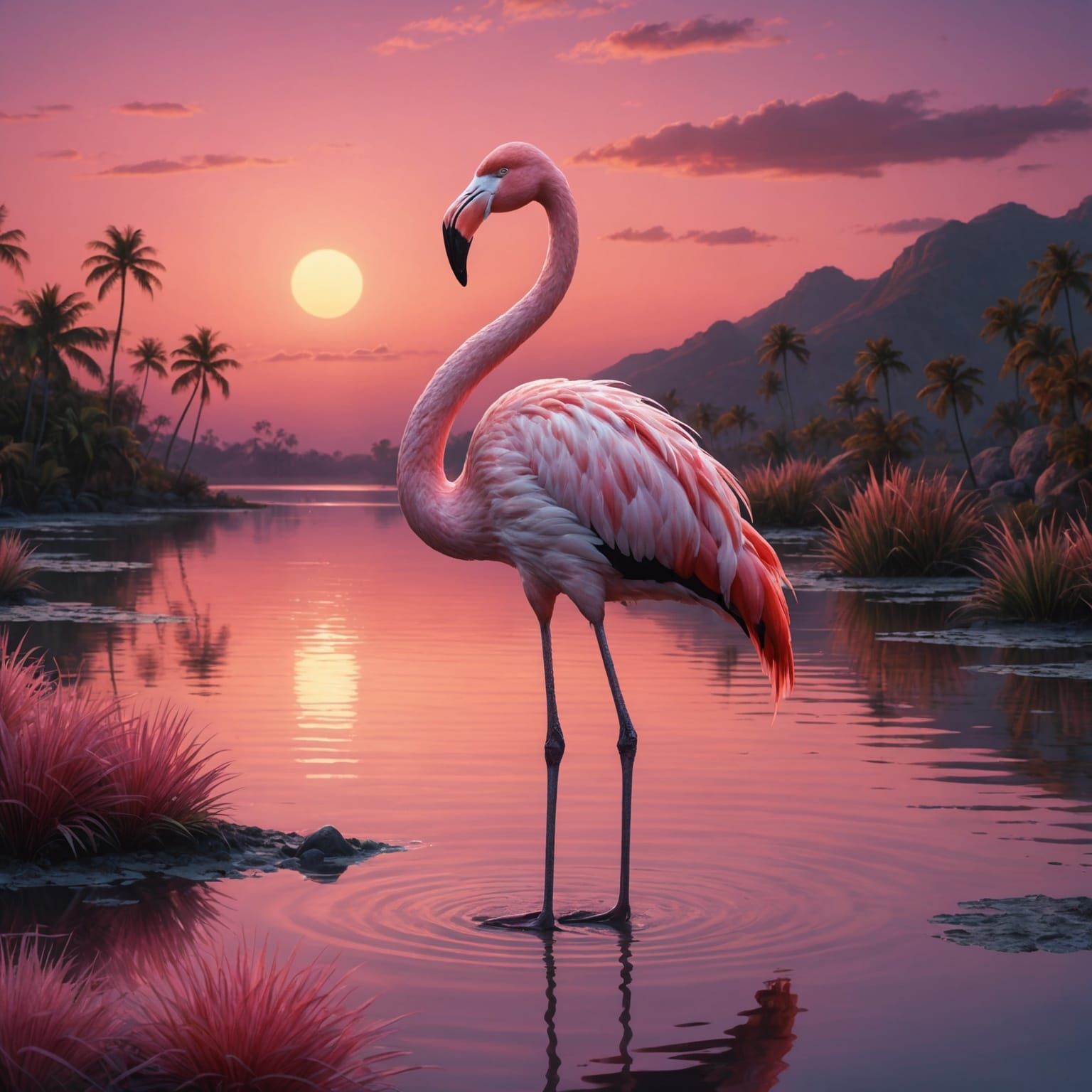 pink flamingo  by @Daniel ajiteru