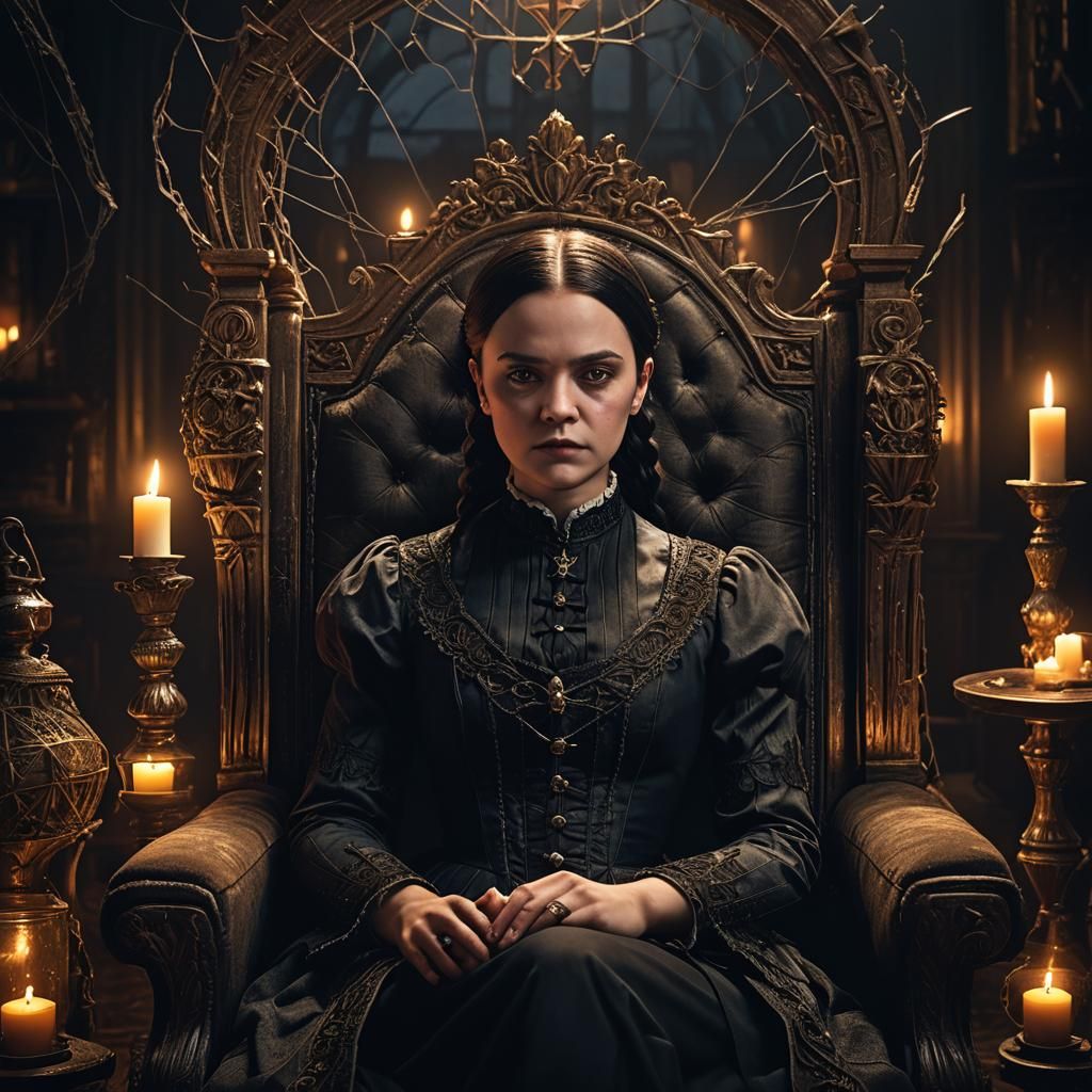 realistic Wednesday from the Addams family  by @TreatMaster