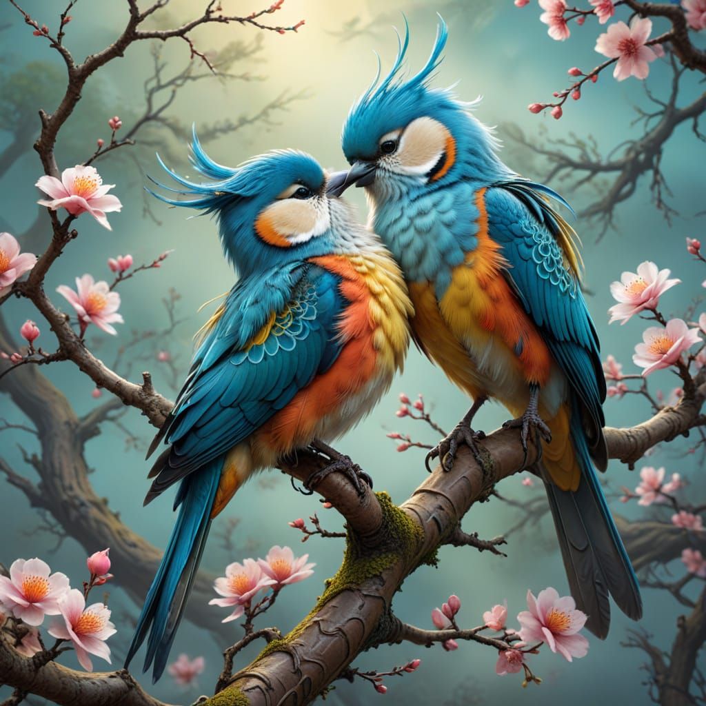 The cherry blossoms are blooming. The wind is singing songs of love.  by @Elena