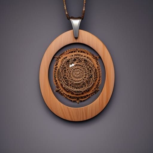 wide shot, a perfect photo of a pendant made of [wood: resin...