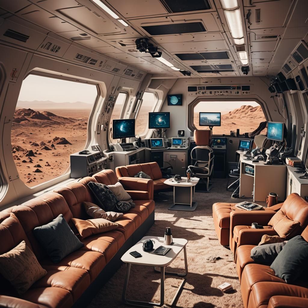 Mars base lounge 2 / Ops - AI Generated Artwork - NightCafe Creator
