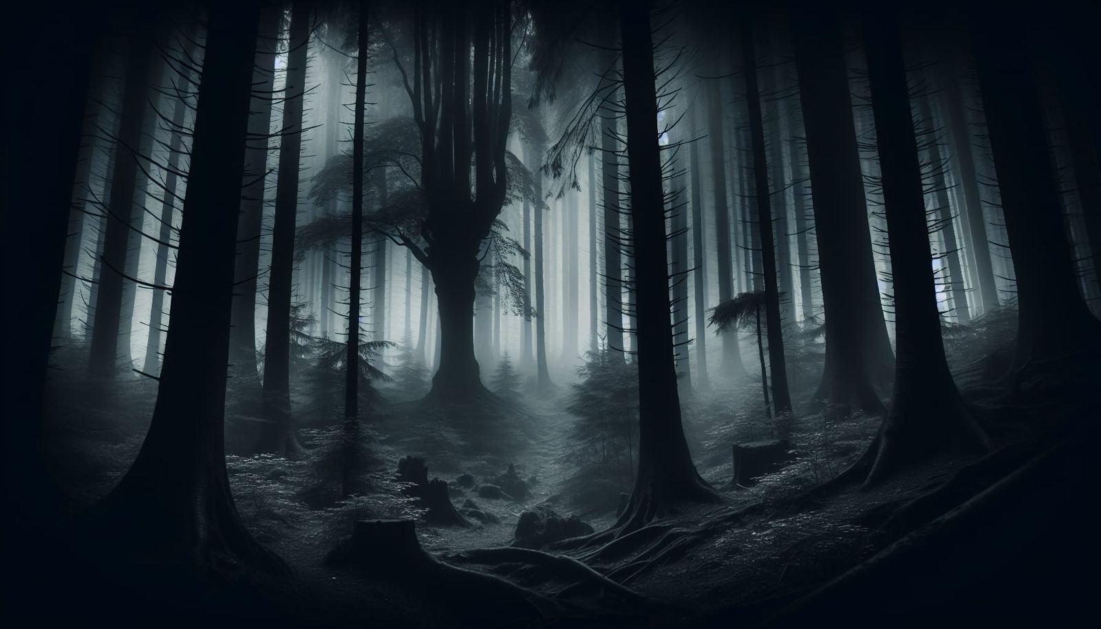 Creepy Dark Forest - AI Generated Artwork - NightCafe Creator