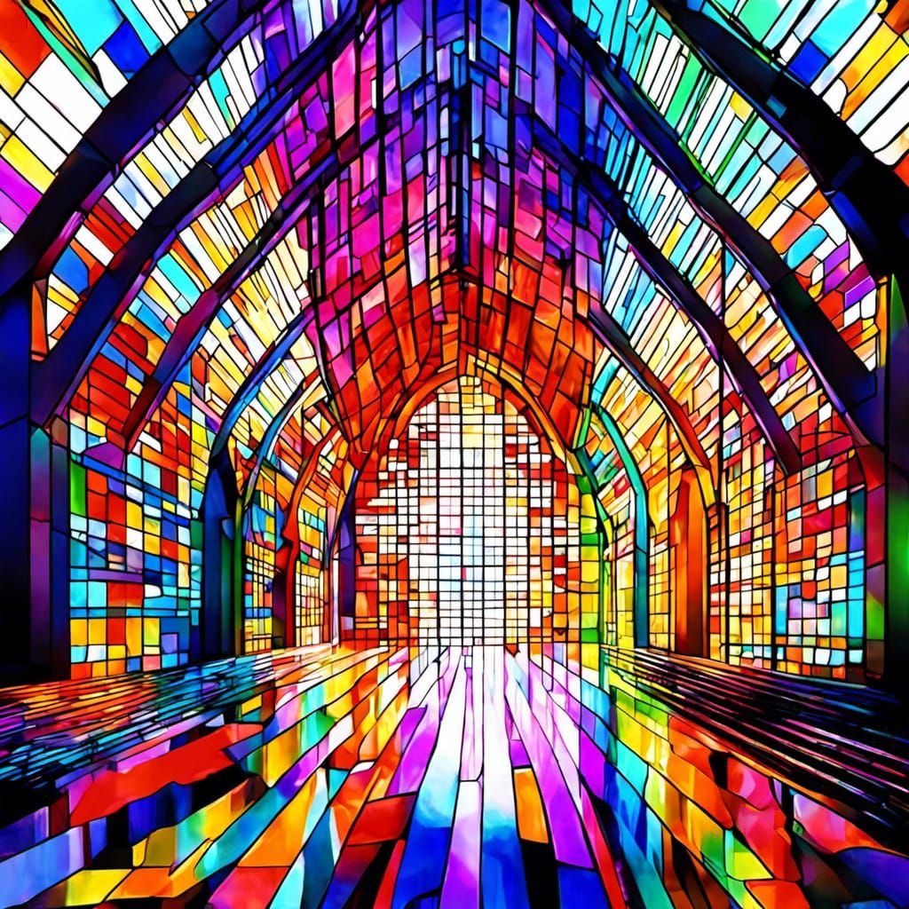 inside a stained glass building - AI Generated Artwork - NightCafe Creator