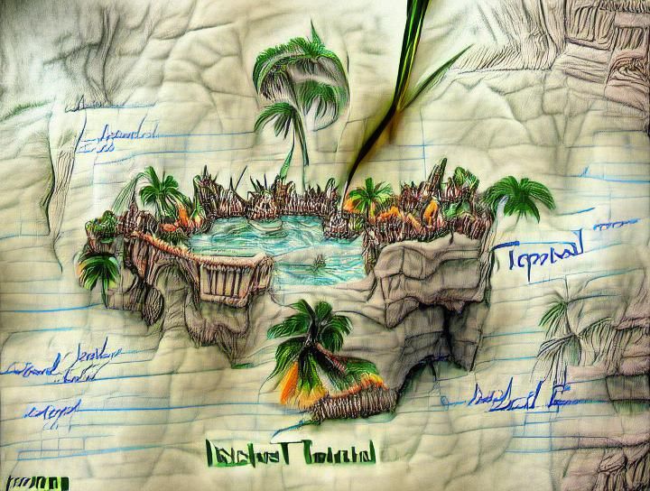 Tropical island sketch